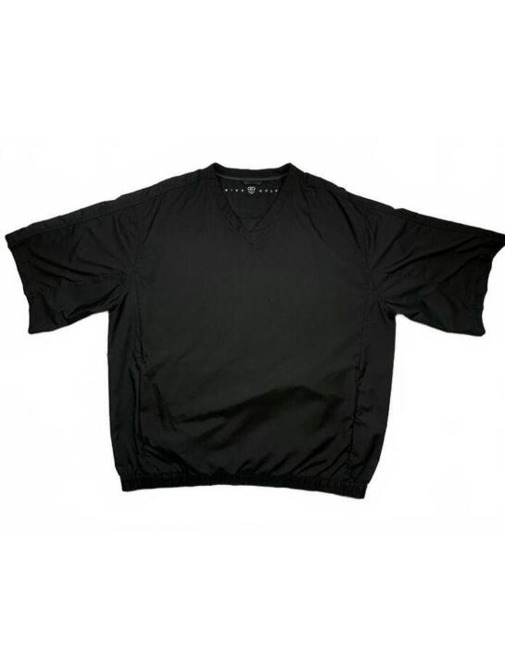 Vintage Nike Golf Short Sleeve Windshirt Windbreaker Pullover Black XXL